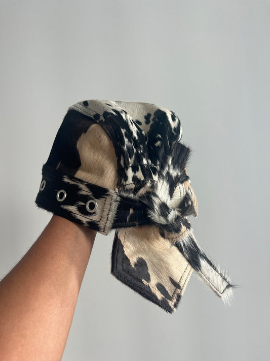 Multi-color cowhide insho scarf