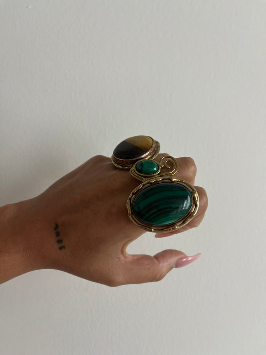 Oval crystal rings